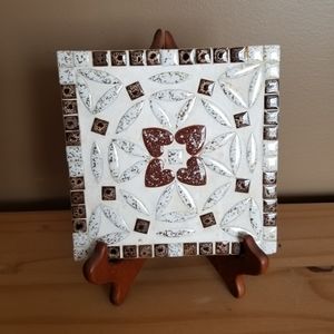 Vintage  handmade mosaic  tile trivet